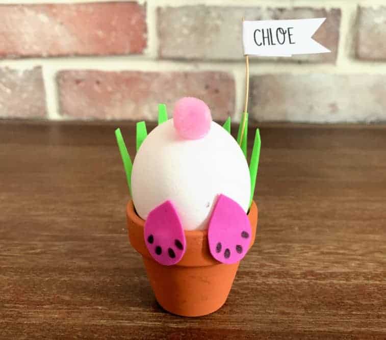 bunny place holder on table top