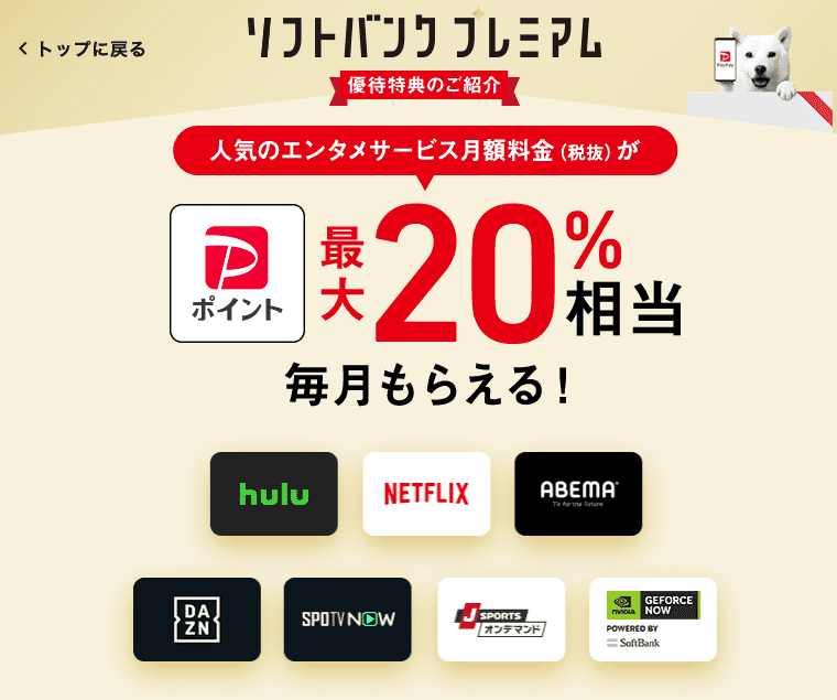 【ソフトバンクプレミアム限定】DAZN「PayPayポイント10%分」還元キャンペーン