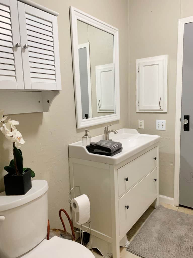 after bathroom in neutral tones