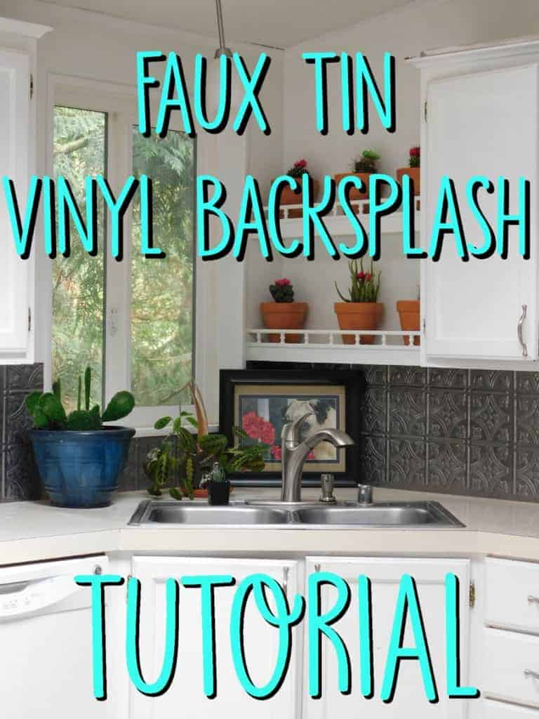 faux tin kitchen backsplash