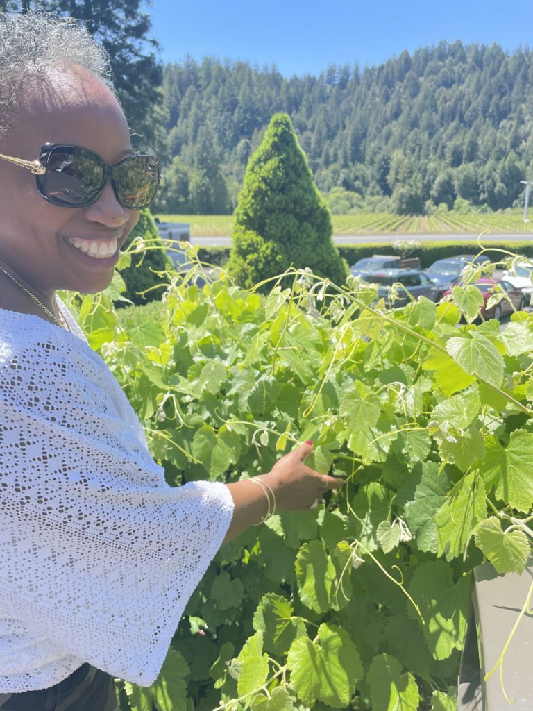 Mom at Korbel Vines
