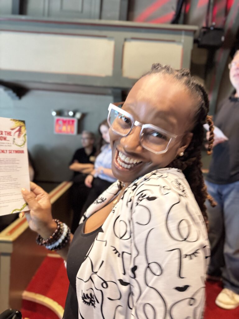 Nadine Duncan singing suddenly Seymour at Little Shop of Horrors in NYC to celebrate the longest running production in the show's history