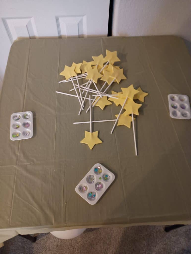 Picture of foam wands and small jewel stickers