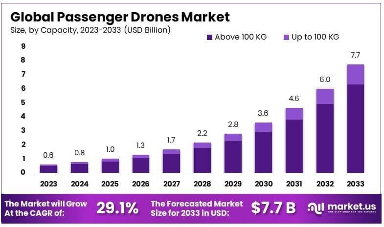 Passenger Drones Market By Size