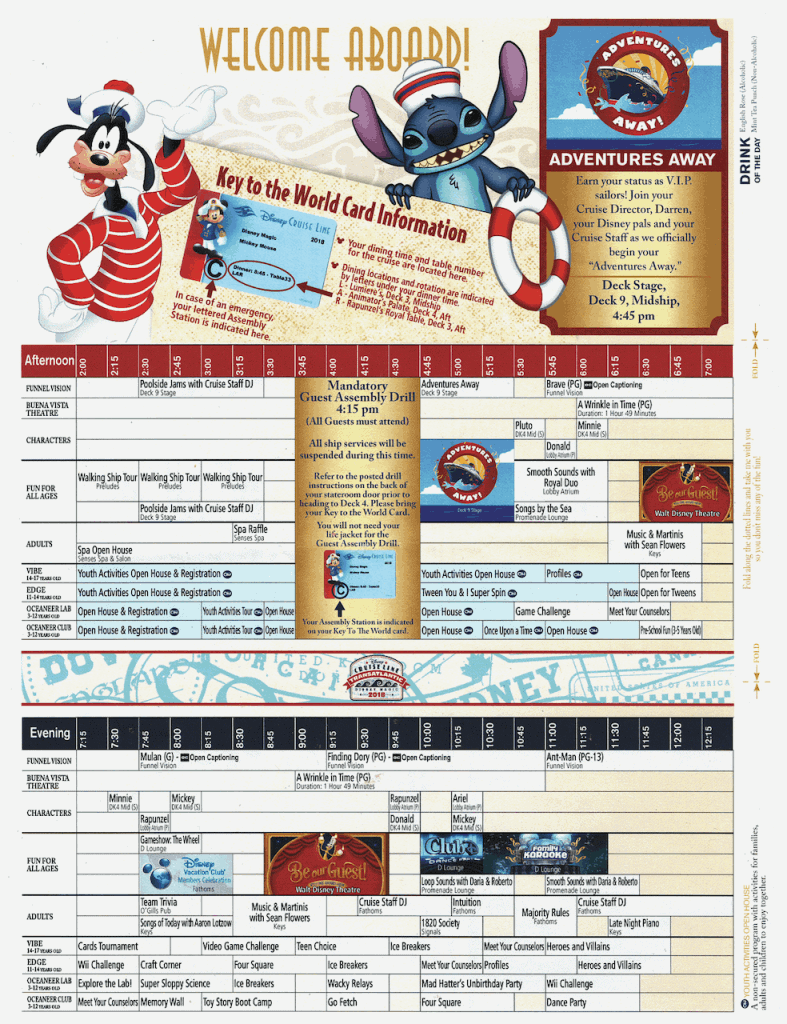 WBTA Disney Magic September 9, 2018 Navigator page one Transatlantic Cruise