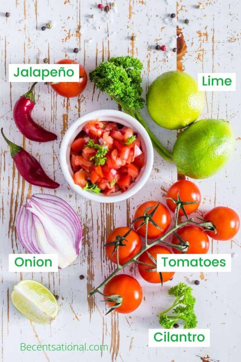 fresh pico de gallo ingredients
