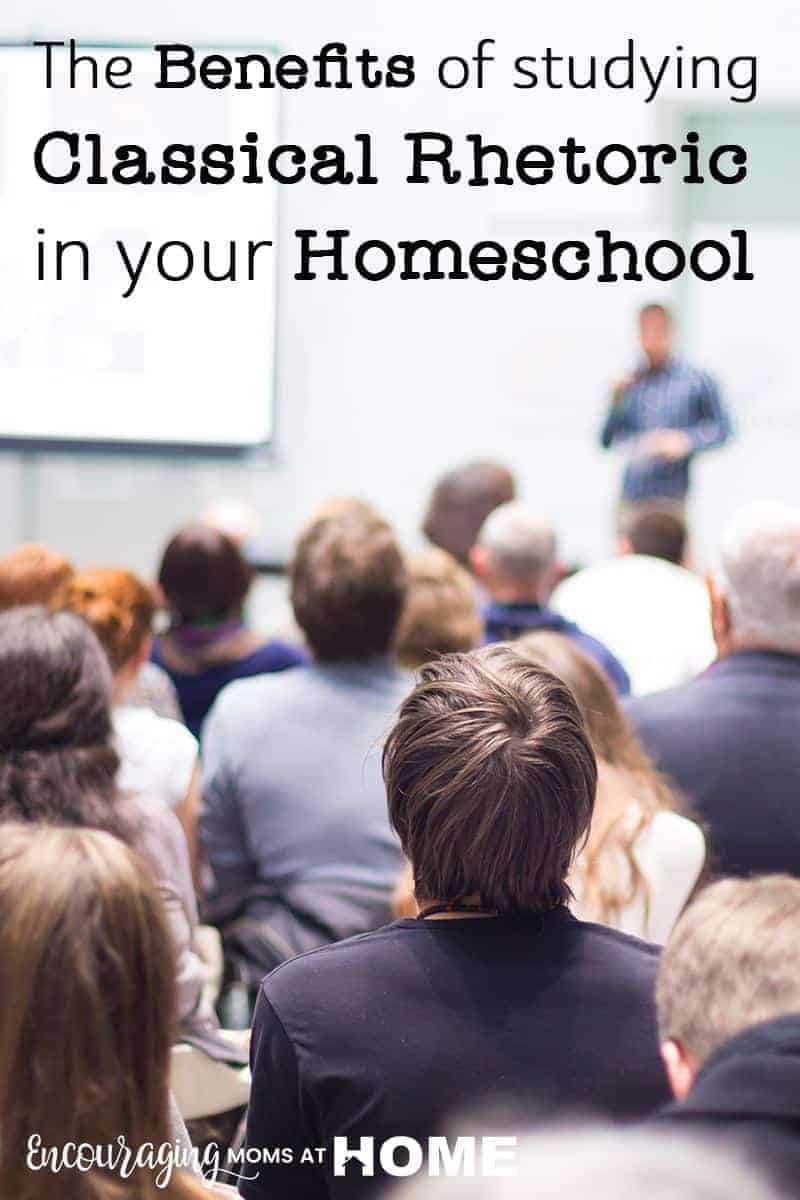 Teaching classical rhetoric in your homeschool will give your kids a foundation in skills such as public speaking, professional meetings, and even communication with their own kids down the road. Take a look at a few benefits to teaching rhetoric that will help your homeschooler now and in the future. #homeschool #communicationskills