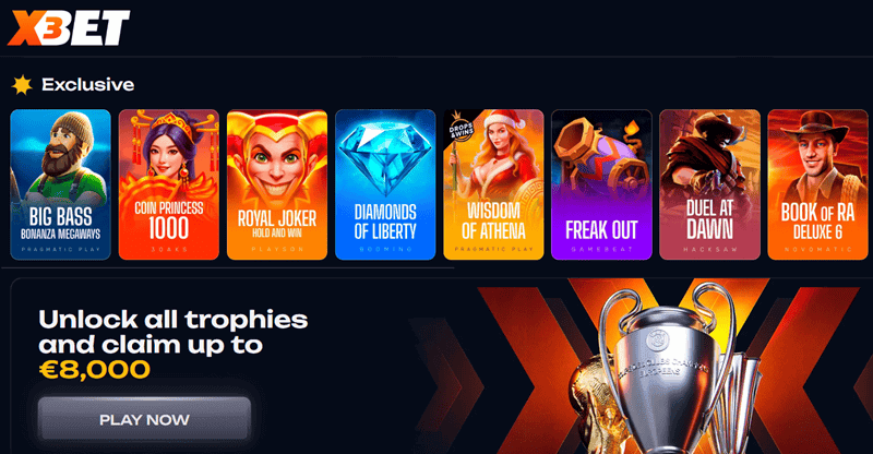 X3bet Exclusive Games 