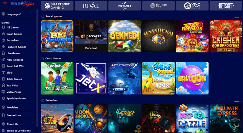 Create your player account at This Is Vegas Online Casino 