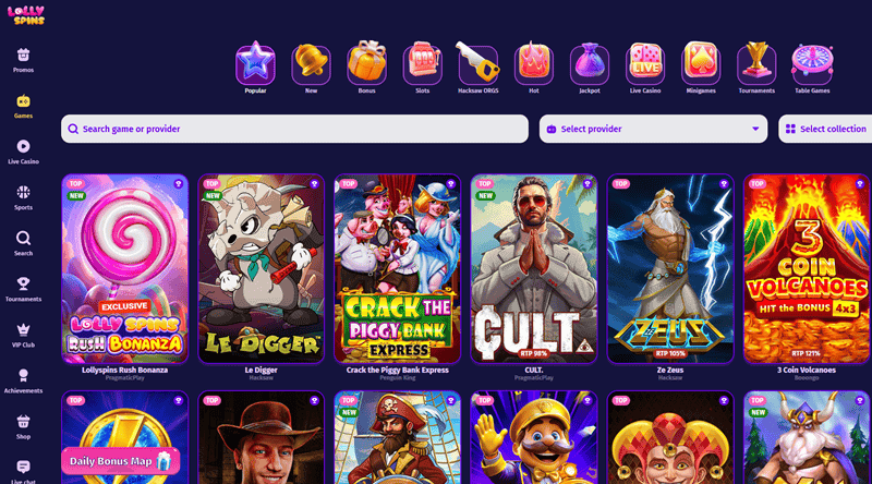 Lolly Spins Online Casino Games 