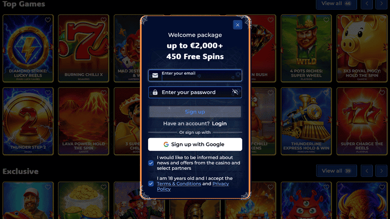 Gangstasino Register Your Account 