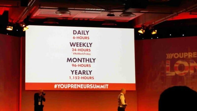 Chris Ducker's work schedule