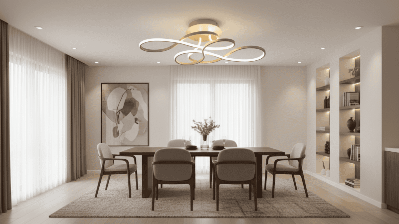 ứng dụng đèn ốp trần trang trí Flower OTF1019-55W