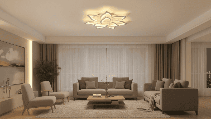 ứng dụng đèn ốp trần trang trí Flower OTF1800-5