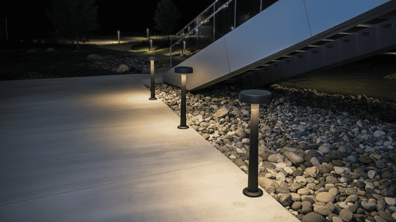 Ứng dụng đèn trụ sân vườn chụp tròn FK-DN18 