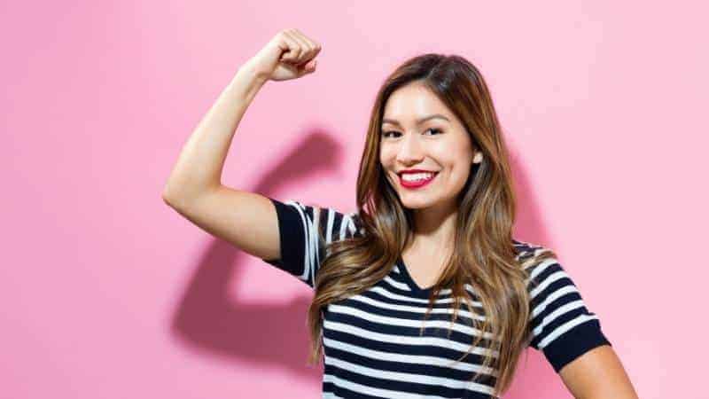 woman showing strong arms