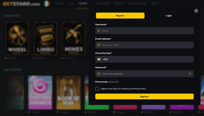Open Your Betstaro Account Here 