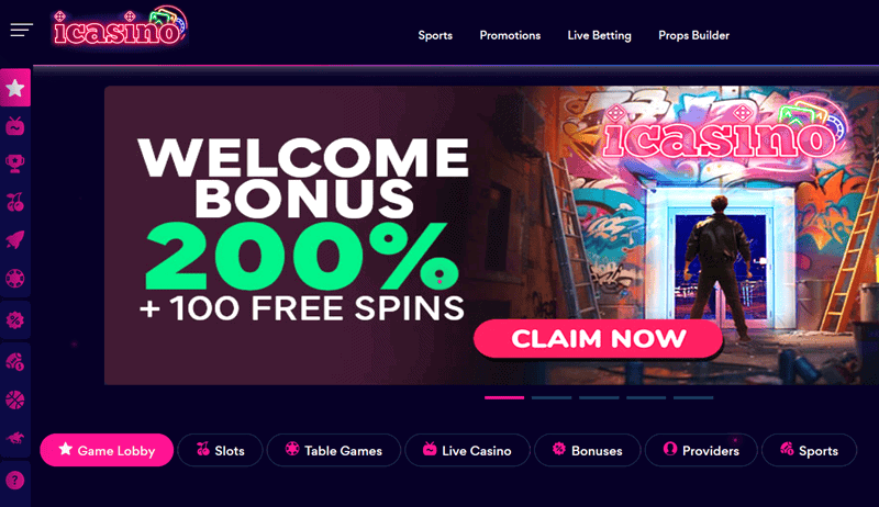Claim a 200% welcome bonus and free spins to iCasino.ag Casino! 