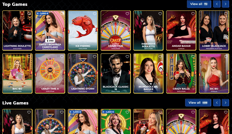 Gangstasino Live Dealer Games and Game Shows 