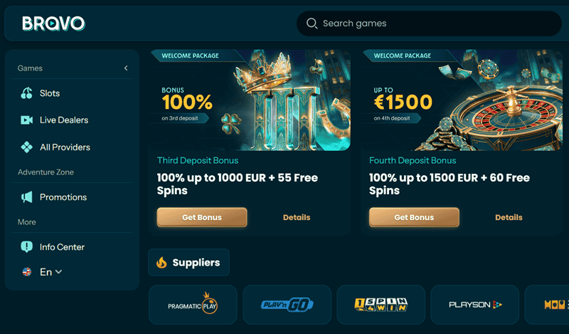 BravoPlay Reload Bonus and Cashback 