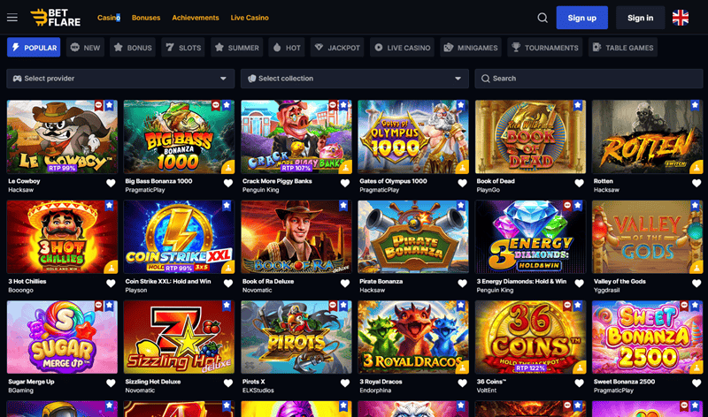 Betflare Games Online 