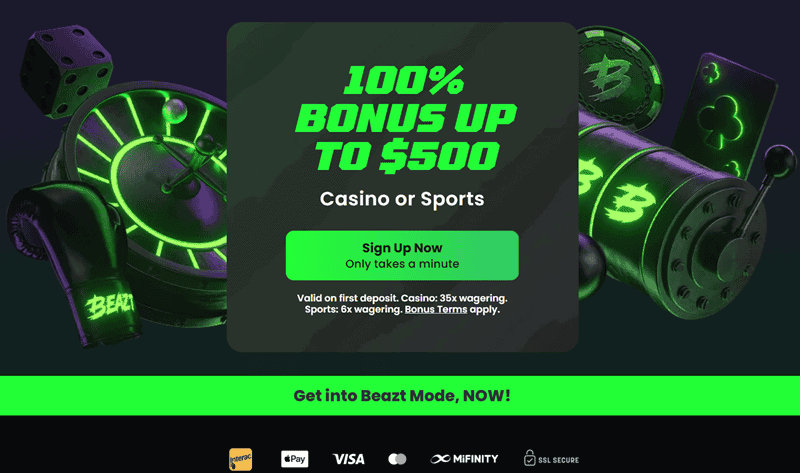 Register at Beazt and play casino games for real money! 
