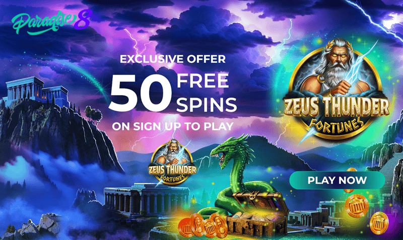 Get 50 Free Spins on Zeus Thunderer Fortunes on registration! 