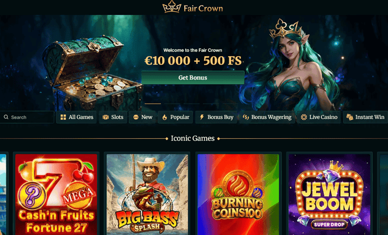 Fair Crown Casino $10000 bonus and 500 free spins for new players 