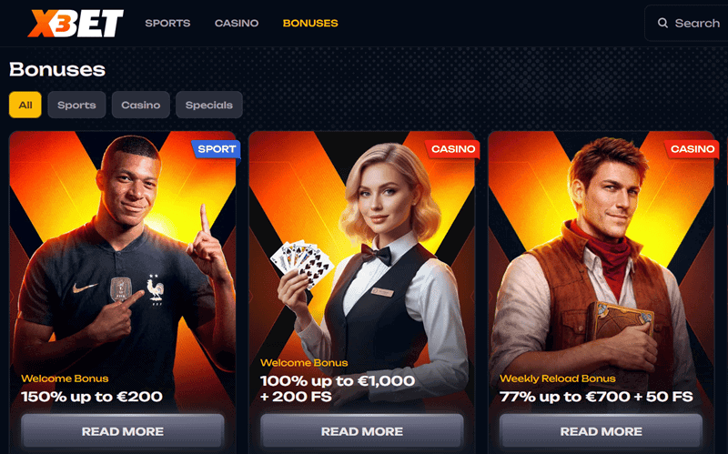 X3Bet Welcome Bonus 
