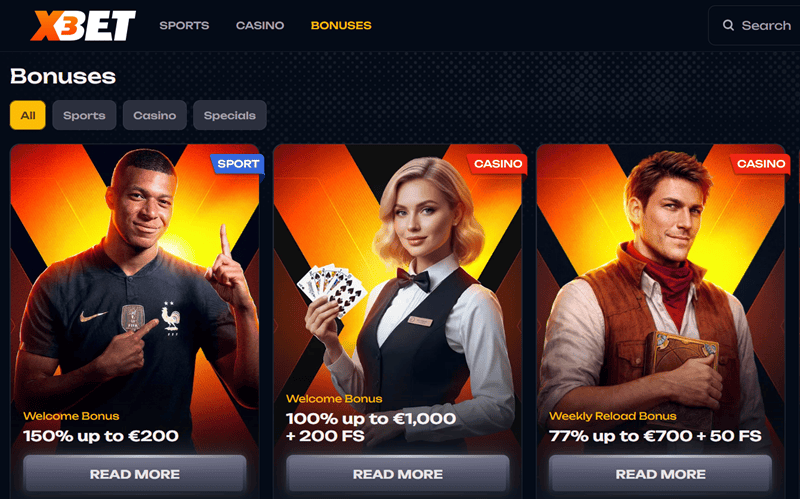 X3bet Welcome Bonus 