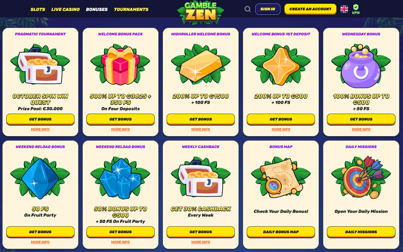 Gamblezen Exclusive Bonuses and Promotions 