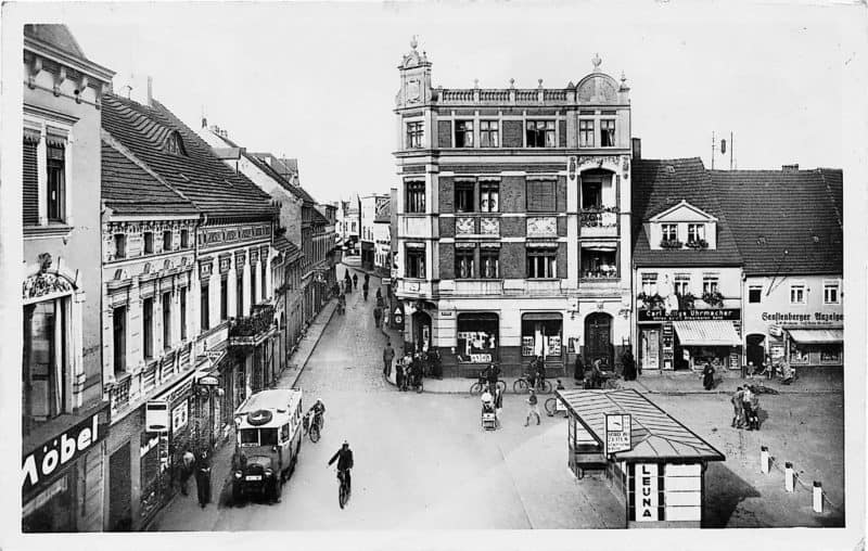 Hier hielt um 1935 die Stadtbuslinie