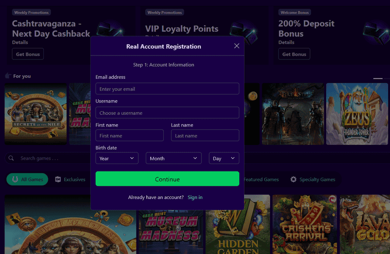 Open Your Account at Paradise 8 Casino Online 