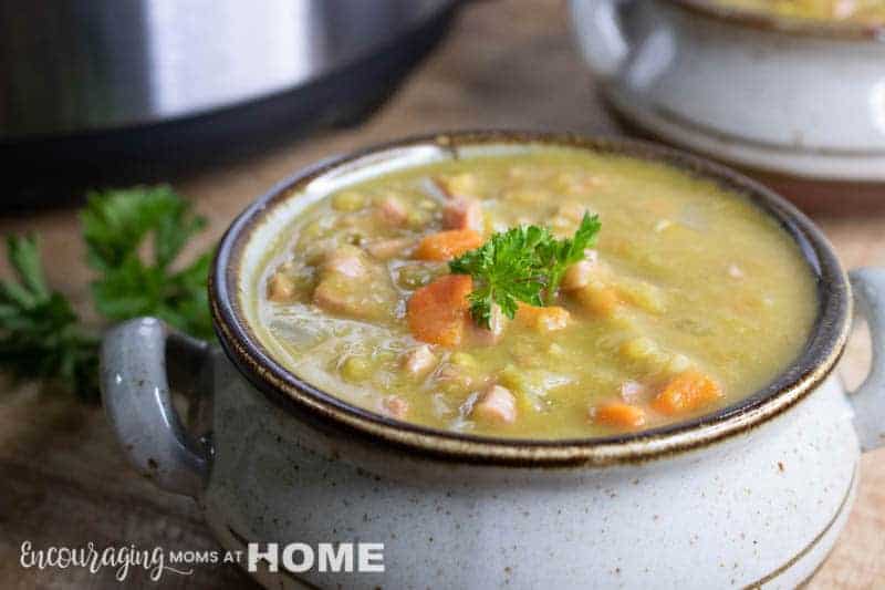 The Best Instant Pot Split Pea and Ham Soup - and easy and fast meal in your pressure cooker. Just your IP, this soup, and some crusty bread to go along! 