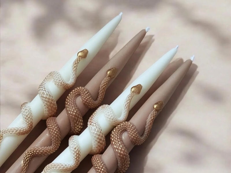 Snake Taper Candles Set from Etsy