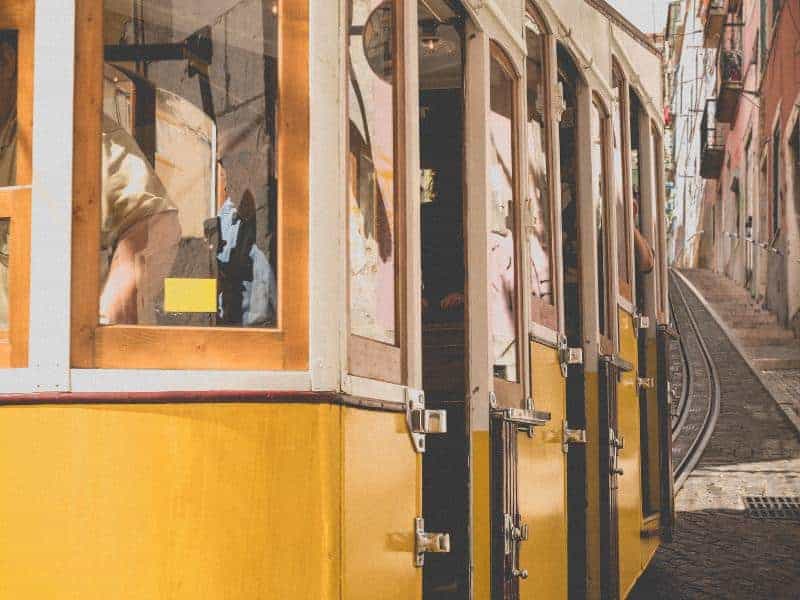 Riding Tram 28 is a great activity when you are wondering what to do in Lisbon when it rains