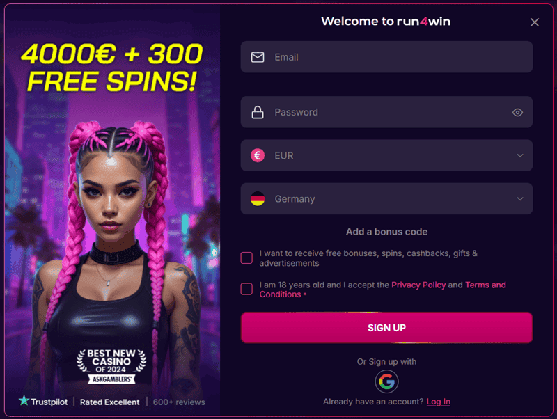 Run4Win Register and Login 