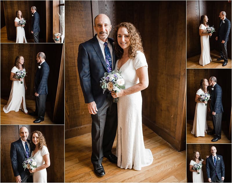 bride and groom first look Bleuroot restaurant icovid-19 wedding, social distancing wedding