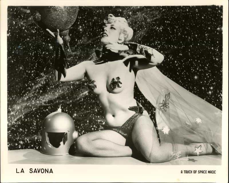Burlesque Legend La Savona in space costume