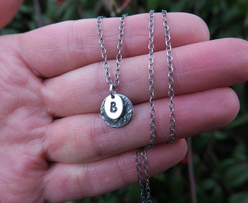 Sterling Silver Letter B Necklace 2025