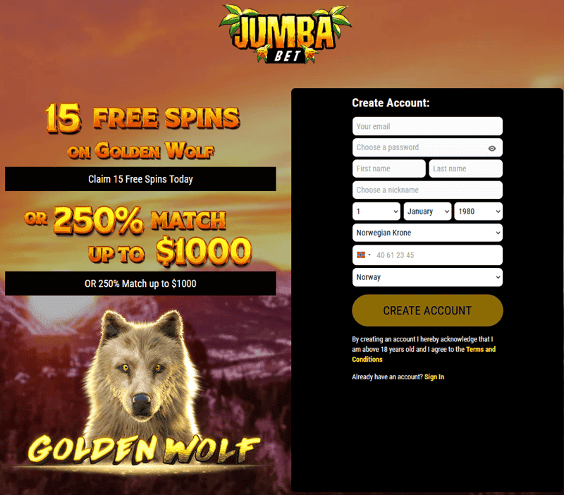 Jumba Bet Exclusive Bonus Code 