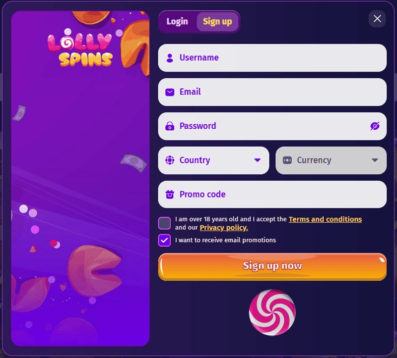 Lolly Spins Bonus Code 