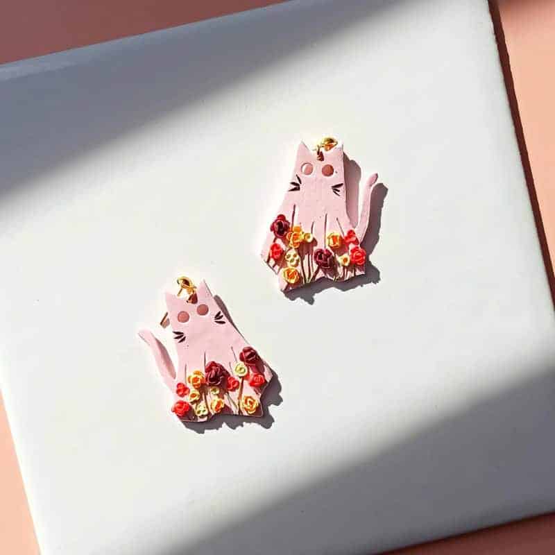 Ghost Cat Earrings