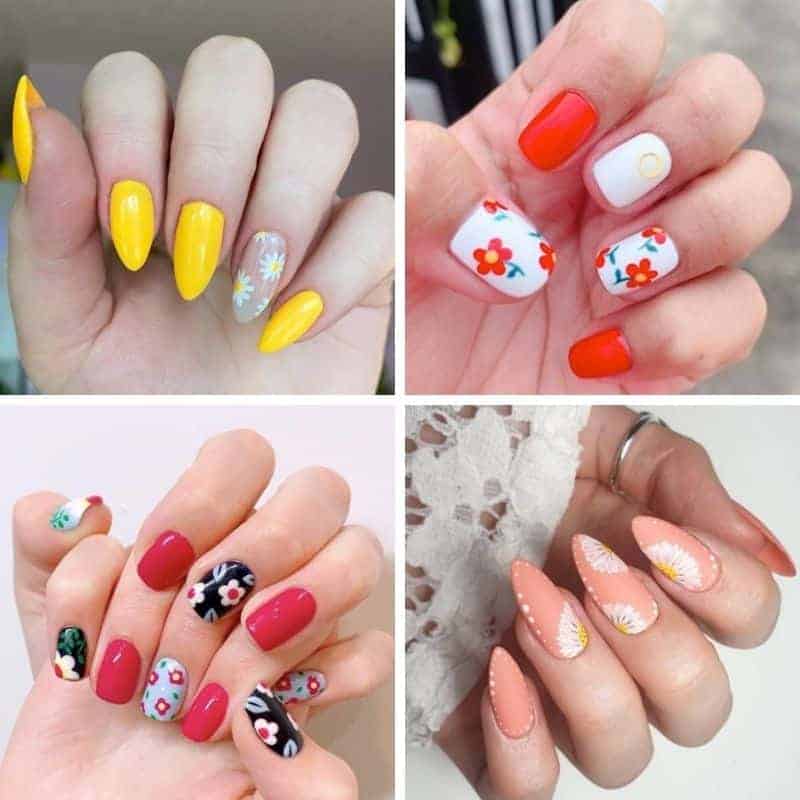 Summer Flower Nail Design
