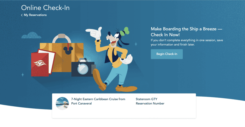 Check in for Your Disney Cruise