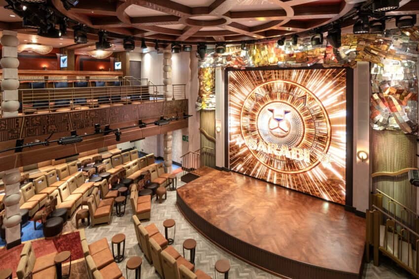 Named for the lioness matriarch from Disney’s “The Lion King,” Sarabi is the central hub for a multitude of daytime activities and adult-exclusive evening entertainment onboard the Disney Treasure, Disney Cruise Line’s newest ship, serving as the perfect gathering place for families.
