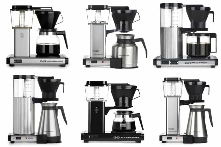  Sechs Moccamaster-Modelle, die alle sehr ähnlich aussehen