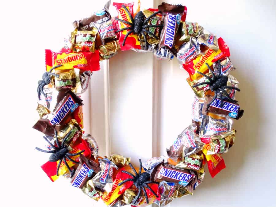 Halloween candy wreath