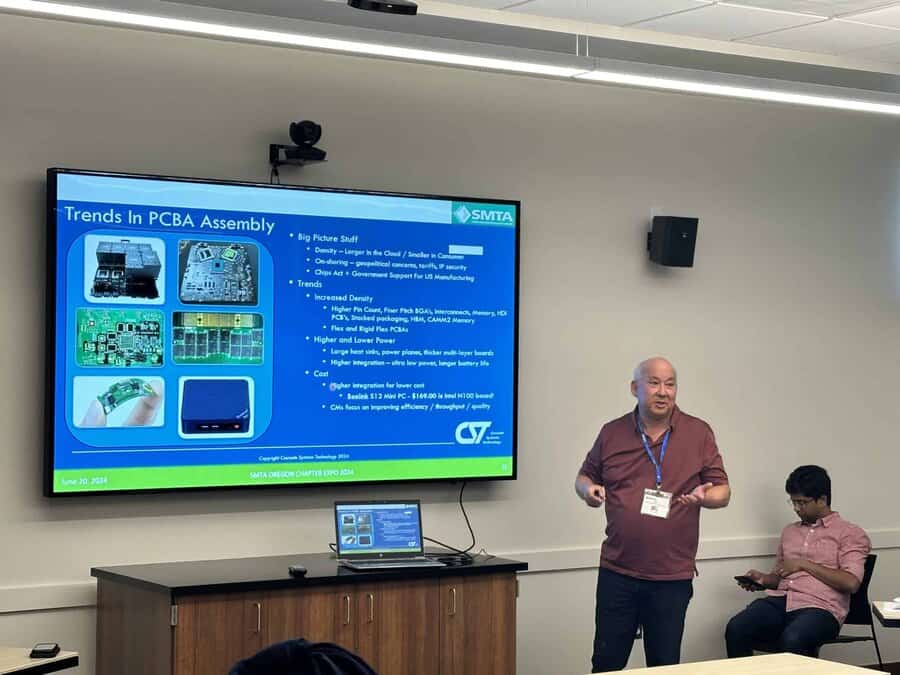 CST's Jack Frost presents at the SMTA Oregon Chapter's 2024 conference held at the Wingspan Event and Conference Center in Hillsboro, OR (June 20)