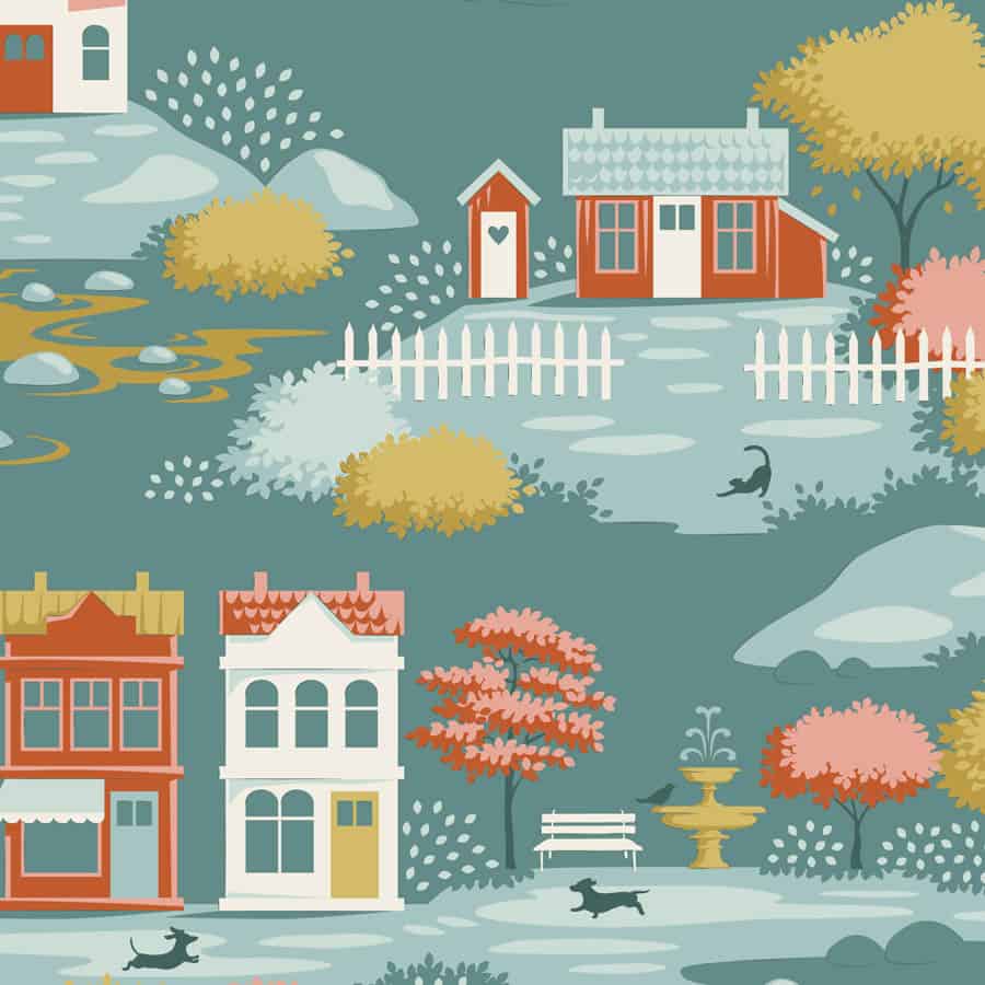 Tilda Village Life - Village Teal